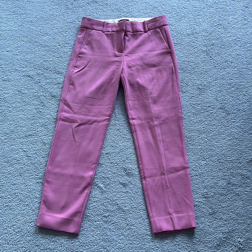 J. Crew cropped Cameron pants, Size 6, Pink
